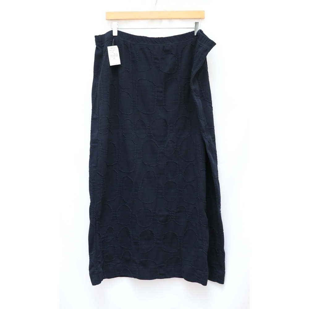 NWT Tomo straight midi skirt textured knit pencil night blue plus size 3X new